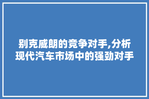 别克威朗的竞争对手,分析现代汽车市场中的强劲对手