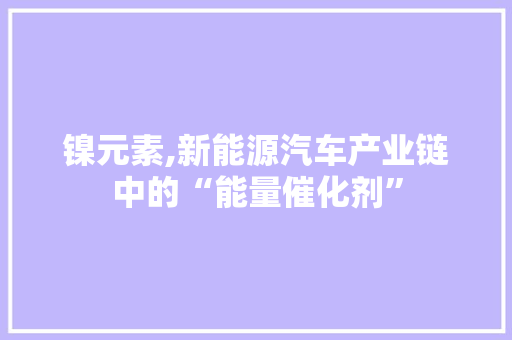 镍元素,新能源汽车产业链中的“能量催化剂”