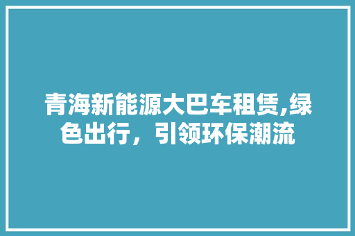 青海新能源大巴车租赁,绿色出行，引领环保潮流