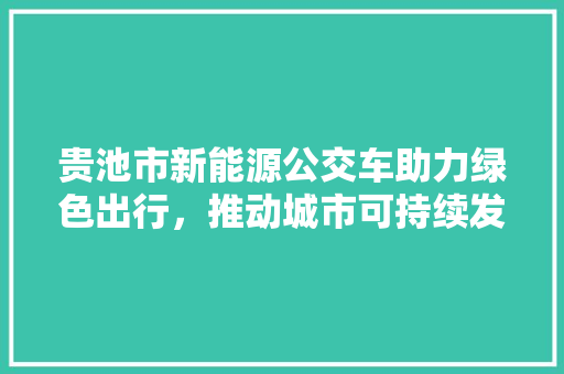 贵池市新能源公交车助力绿色出行，推动城市可持续发展