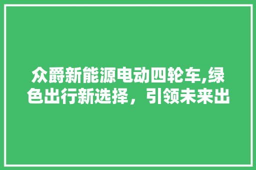 众爵新能源电动四轮车,绿色出行新选择，引领未来出行潮流