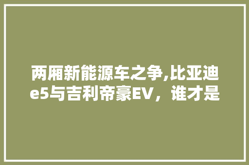 两厢新能源车之争,比亚迪e5与吉利帝豪EV，谁才是最优之选 智能驾驶