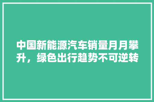 中国新能源汽车销量月月攀升，绿色出行趋势不可逆转