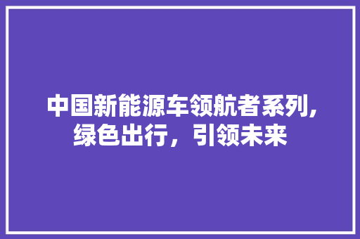 中国新能源车领航者系列,绿色出行，引领未来