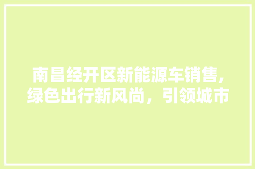 南昌经开区新能源车销售,绿色出行新风尚，引领城市环保潮流 新车资讯