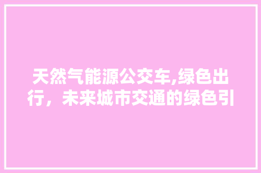 天然气能源公交车,绿色出行，未来城市交通的绿色引擎