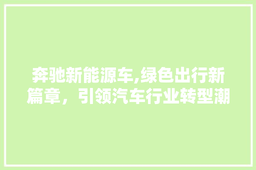 奔驰新能源车,绿色出行新篇章，引领汽车行业转型潮流