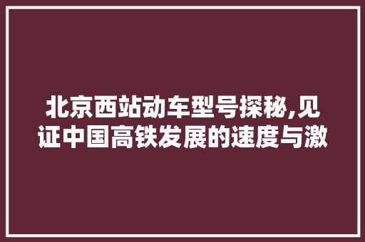 北京西站动车型号探秘,见证中国高铁发展的速度与激情