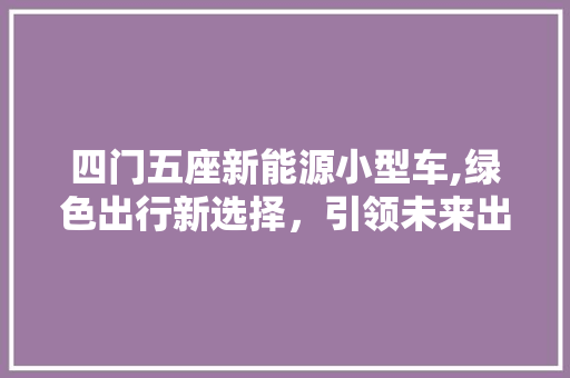 四门五座新能源小型车,绿色出行新选择，引领未来出行潮流