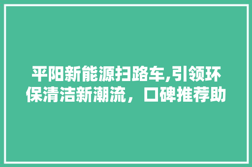 平阳新能源扫路车,引领环保清洁新潮流，口碑推荐助力绿色出行