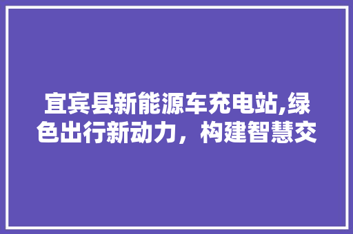 宜宾县新能源车充电站,绿色出行新动力，构建智慧交通蓝图