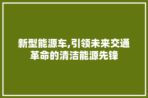 新型能源车,引领未来交通革命的清洁能源先锋 汽车轮胎