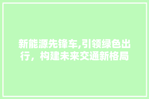 新能源先锋车,引领绿色出行，构建未来交通新格局
