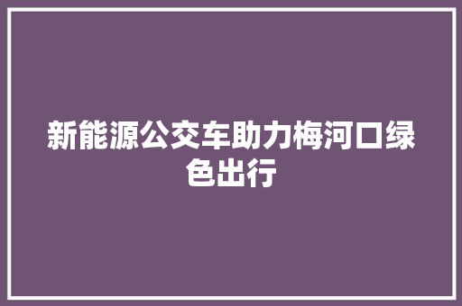 新能源公交车助力梅河口绿色出行