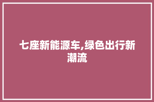七座新能源车,绿色出行新潮流
