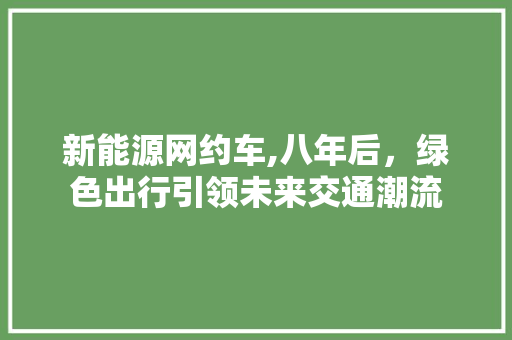 新能源网约车,八年后，绿色出行引领未来交通潮流