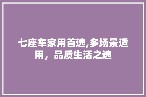 七座车家用首选,多场景适用，品质生活之选