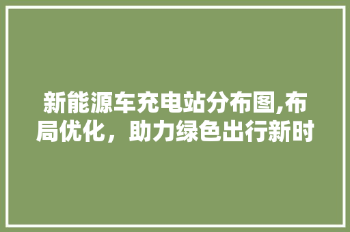 新能源车充电站分布图,布局优化，助力绿色出行新时代