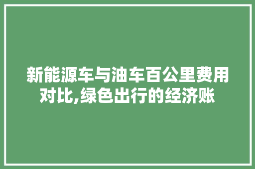 新能源车与油车百公里费用对比,绿色出行的经济账