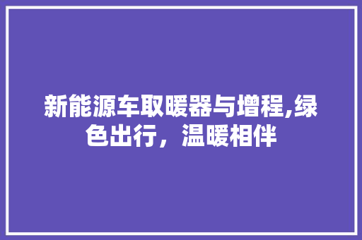 新能源车取暖器与增程,绿色出行，温暖相伴