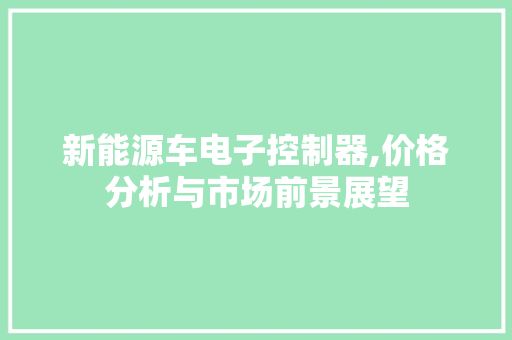 新能源车电子控制器,价格分析与市场前景展望