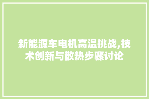 新能源车电机高温挑战,技术创新与散热步骤讨论 自动驾驶