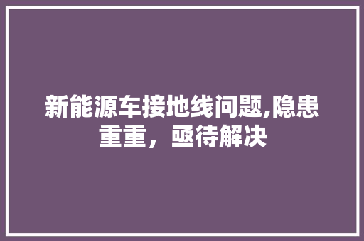 新能源车接地线问题,隐患重重，亟待解决 混合动力车