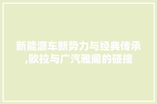 新能源车新势力与经典传承,欧拉与广汽雅阁的碰撞