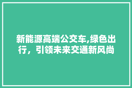 新能源高端公交车,绿色出行，引领未来交通新风尚