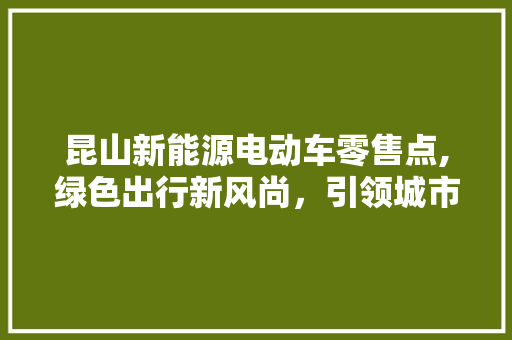 昆山新能源电动车零售点,绿色出行新风尚，引领城市环保潮流