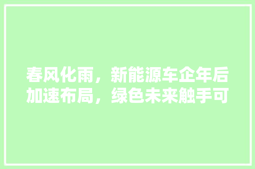 春风化雨，新能源车企年后加速布局，绿色未来触手可及