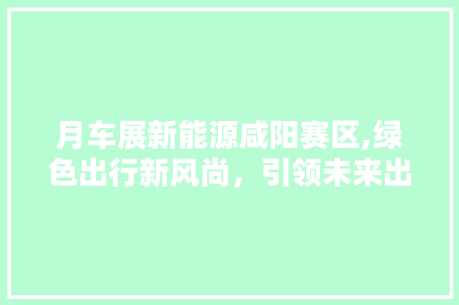 月车展新能源咸阳赛区,绿色出行新风尚，引领未来出行潮流
