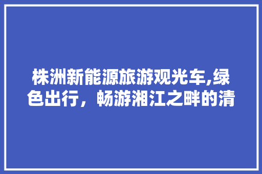 株洲新能源旅游观光车,绿色出行，畅游湘江之畔的清新之旅