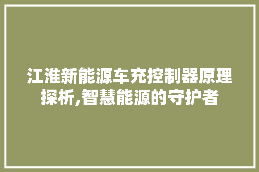 江淮新能源车充控制器原理探析,智慧能源的守护者