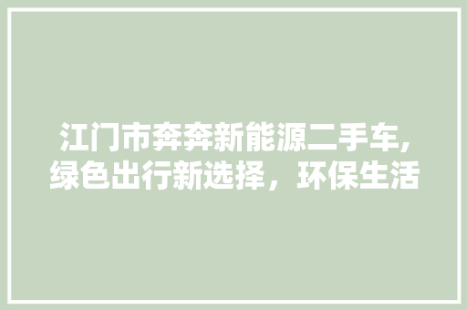 江门市奔奔新能源二手车,绿色出行新选择，环保生活新篇章