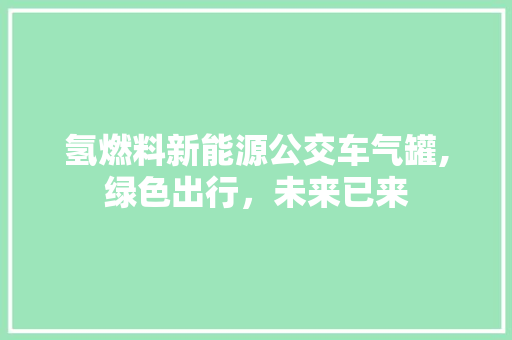 氢燃料新能源公交车气罐,绿色出行，未来已来