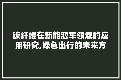 碳纤维在新能源车领域的应用研究,绿色出行的未来方向