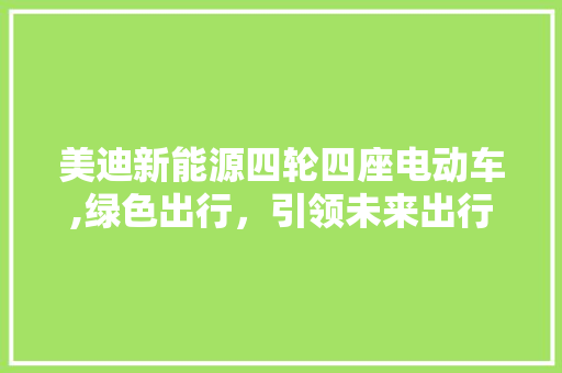 美迪新能源四轮四座电动车,绿色出行，引领未来出行潮流