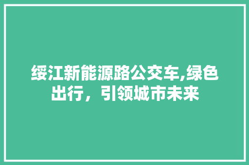 绥江新能源路公交车,绿色出行，引领城市未来