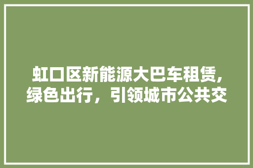 虹口区新能源大巴车租赁,绿色出行，引领城市公共交通新风尚
