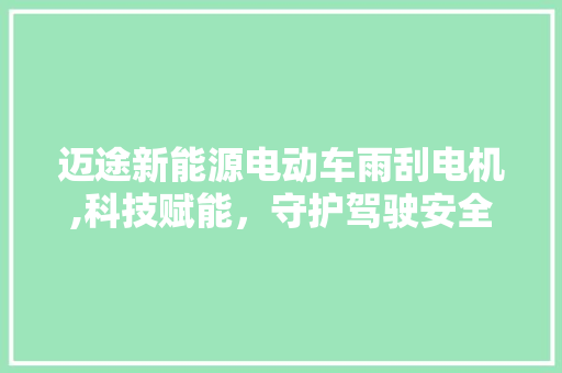 迈途新能源电动车雨刮电机,科技赋能，守护驾驶安全 混合动力车