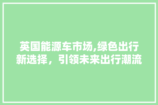 英国能源车市场,绿色出行新选择，引领未来出行潮流