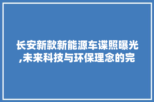 长安新款新能源车谍照曝光,未来科技与环保理念的完美融合