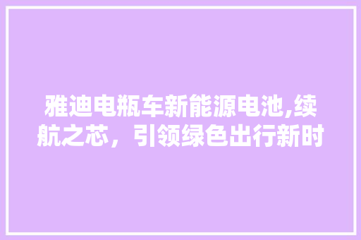 雅迪电瓶车新能源电池,续航之芯，引领绿色出行新时代