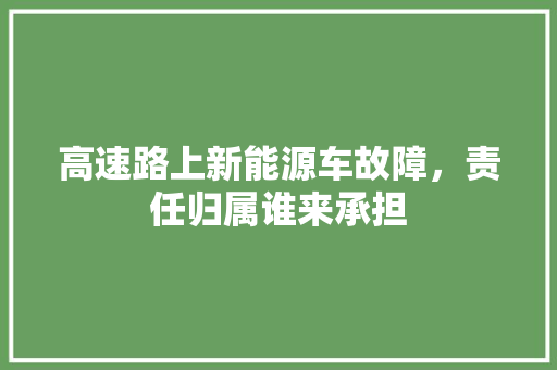 高速路上新能源车故障，责任归属谁来承担