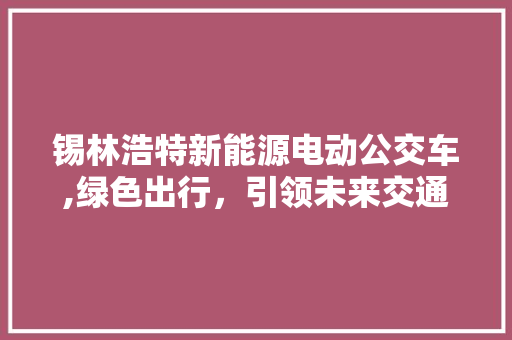 锡林浩特新能源电动公交车,绿色出行，引领未来交通新风尚