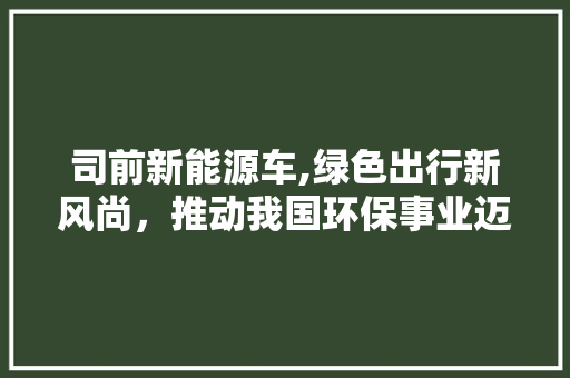 司前新能源车,绿色出行新风尚，推动我国环保事业迈向新高度 汽车配件