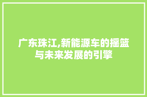 广东珠江,新能源车的摇篮与未来发展的引擎 汽车展览