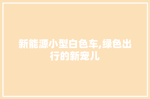 新能源小型白色车,绿色出行的新宠儿