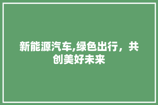 新能源汽车,绿色出行，共创美好未来 新能源汽车